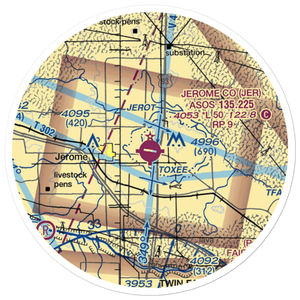 Jerome County Airport (JER) VFR Sectional Sticker (20 mile)