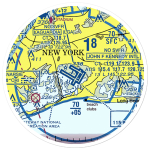 John F Kennedy International Airport (JFK) VFR Sectional Sticker (20 mile)