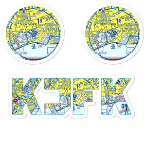 John F Kennedy International Airport (JFK) VFR Sectional Sticker Pack