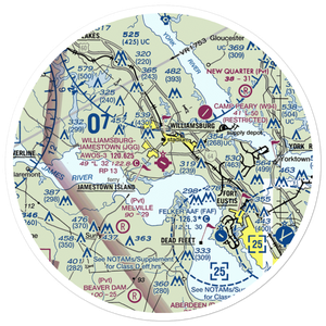 Williamsburg Jamestown Airport (JGG) VFR Sectional Sticker (30 mile)