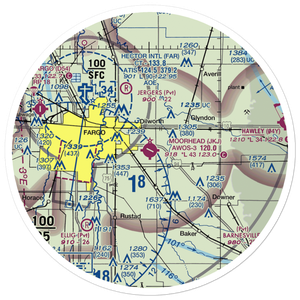 Moorhead Municipal Airport (JKJ) VFR Sectional Sticker (30 mile)