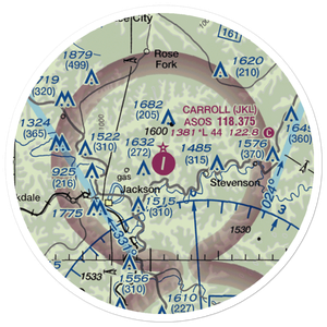 Julian Carroll Airport (JKL) VFR Sectional Sticker (20 mile)