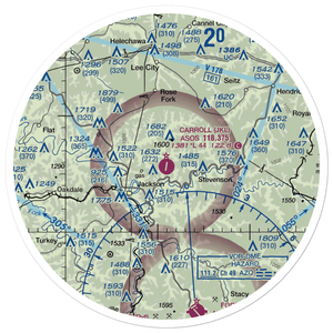 Julian Carroll Airport (JKL) VFR Sectional Sticker (30 mile)