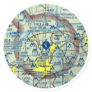 Joplin Regional Airport (JLN) VFR Sectional Sticker (20 mile)