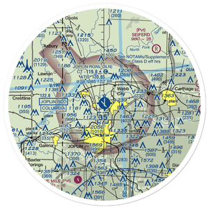 Joplin Regional Airport (JLN) VFR Sectional Sticker (30 mile)