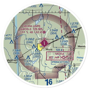 Mora Municipal Airport (JMR) VFR Sectional Sticker (20 mile)