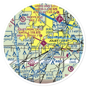 Joliet Regional Airport (JOT) VFR Sectional Sticker (20 mile)