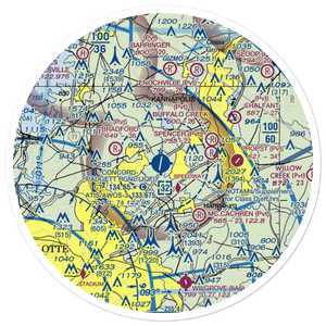 Concord-Padgett Regional Airport (JQF) VFR Sectional Sticker (30 mile)
