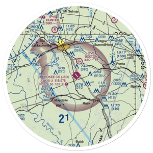 Cherokee County Airport (JSO) VFR Sectional Sticker (30 mile)