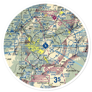 John Murtha Johnstown Cambria County Airport (JST) VFR Sectional Sticker (30 mile)