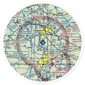Southern Wisconsin Regional Airport (JVL) VFR Sectional Sticker (30 mile)