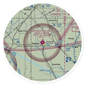 Watonga Regional Airport (JWG) VFR Sectional Sticker (30 mile)