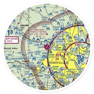 John C Tune Airport (JWN) VFR Sectional Sticker (30 mile)