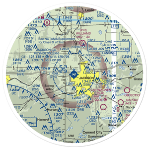 Jackson County Reynolds Field (JXN) VFR Sectional Sticker (30 mile)