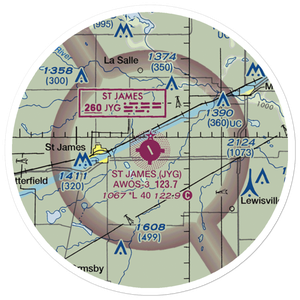 St James Municipal Airport (JYG) VFR Sectional Sticker (20 mile)