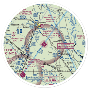 Plantation Airpark (JYL) VFR Sectional Sticker (30 mile)
