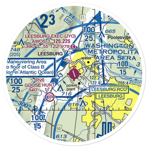 Leesburg Executive Airport (JYO) VFR Sectional Sticker (20 mile)