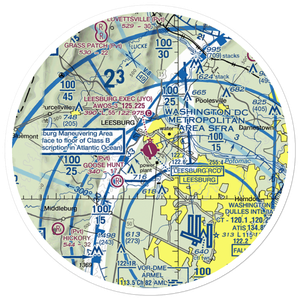 Leesburg Executive Airport (JYO) VFR Sectional Sticker (30 mile)