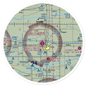 York Municipal Airport (JYR) VFR Sectional Sticker (30 mile)