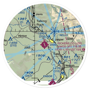 Pickens County Airport (JZP) VFR Sectional Sticker (20 mile)