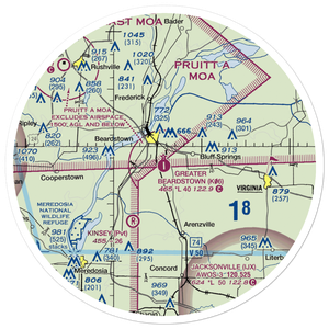 Greater Beardstown Airport (K06) VFR Sectional Sticker (30 mile)