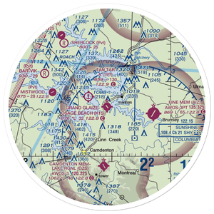 Grand Glaize Osage Beach Airport (K15) VFR Sectional Sticker (30 mile)