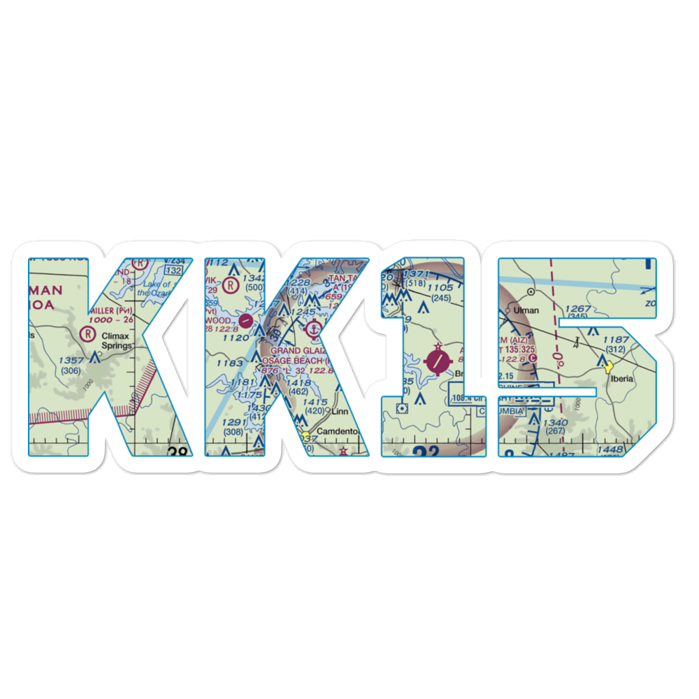 Grand Glaize Osage Beach Airport (K15) VFR Sectional Sticker 