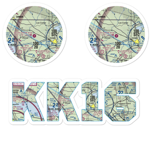 Becks Grove Airport (K16) VFR Sectional Sticker Pack