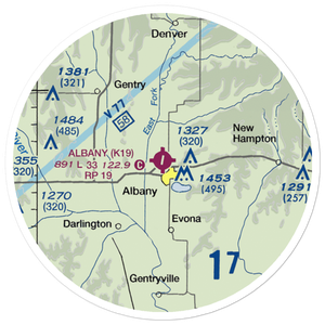 Albany Municipal Airport (K19) VFR Sectional Sticker (20 mile)