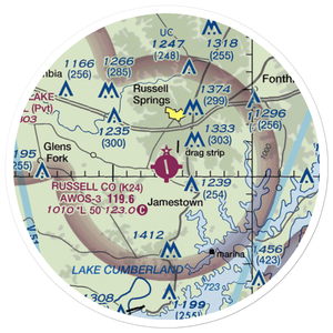 Russell County Airport (K24) VFR Sectional Sticker (20 mile)