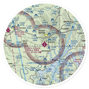 Russell County Airport (K24) VFR Sectional Sticker (30 mile)