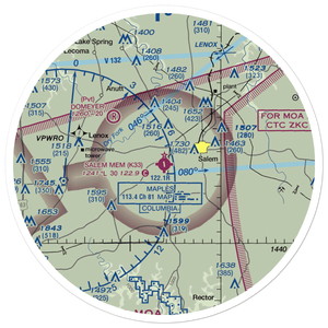 Salem Memorial Airport (K33) VFR Sectional Sticker (30 mile)
