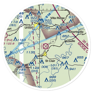 St Clair Regional Airport (K39) VFR Sectional Sticker (20 mile)
