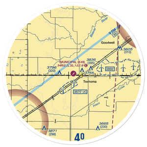 Texhoma Municipal Airport (K49) VFR Sectional Sticker (30 mile)