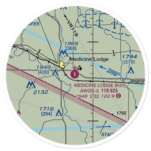 Medicine Lodge Airport (K51) VFR Sectional Sticker (20 mile)