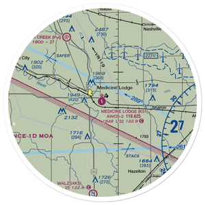 Medicine Lodge Airport (K51) VFR Sectional Sticker (30 mile)