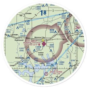 Cpt Ben Smith Airfield - Monroe City Airport (K52) VFR Sectional Sticker (30 mile)