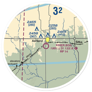 Harold Krier Field (K58) VFR Sectional Sticker (20 mile)