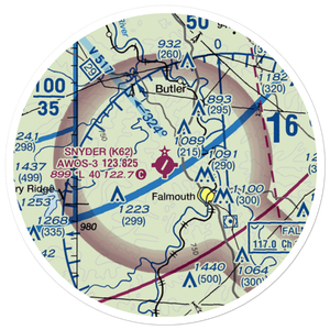 Gene Snyder Airport (K62) VFR Sectional Sticker (20 mile)