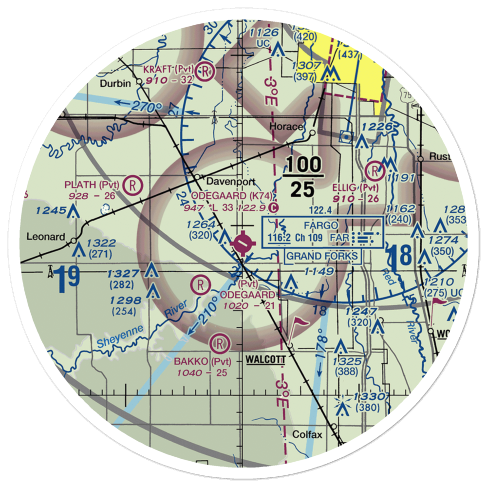 Hamry Field (K74) VFR Sectional Sticker (30 mile) 