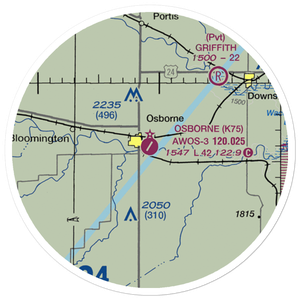 Osborne Municipal Airport (K75) VFR Sectional Sticker (20 mile)