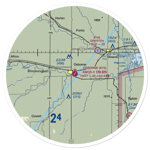 Osborne Municipal Airport (K75) VFR Sectional Sticker (30 mile)