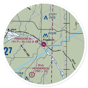 Freedom Municipal Airport (K77) VFR Sectional Sticker (20 mile)