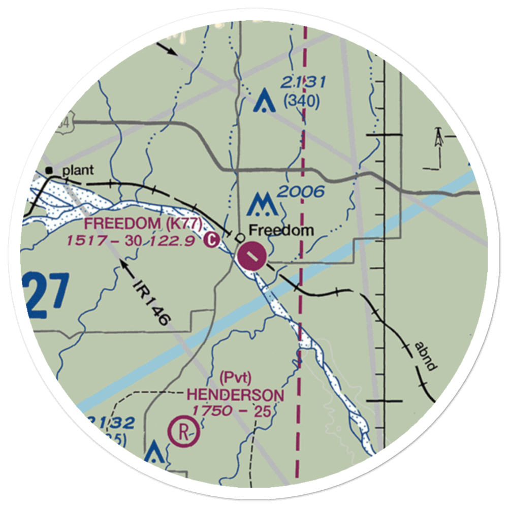 Freedom Municipal Airport (K77) VFR Sectional Sticker (20 mile) 