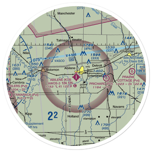Abilene Municipal Airport (K78) VFR Sectional Sticker (30 mile)