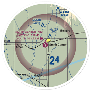 Smith Center Municipal Airport (K82) VFR Sectional Sticker (20 mile)