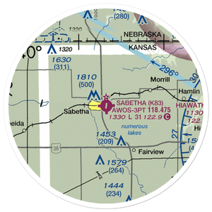 Sabetha Municipal Airport (K83) VFR Sectional Sticker (20 mile)