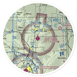 Allen County Airport (K88) VFR Sectional Sticker (30 mile)