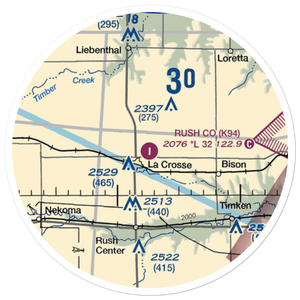 Rush County Airport (K94) VFR Sectional Sticker (20 mile)