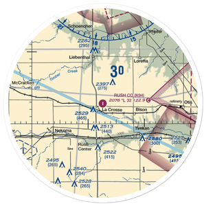 Rush County Airport (K94) VFR Sectional Sticker (30 mile)